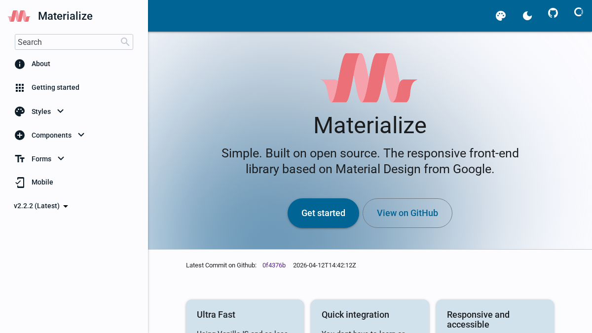 materializeweb.com 官网首页截图