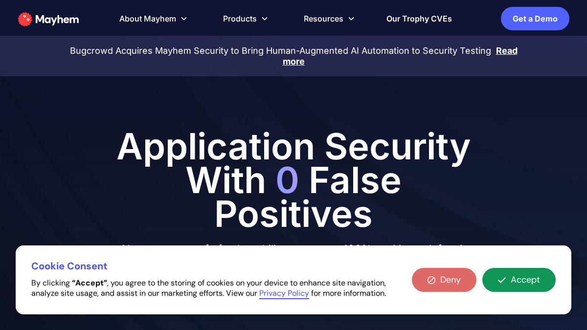 mayhem.security 官网首页截图