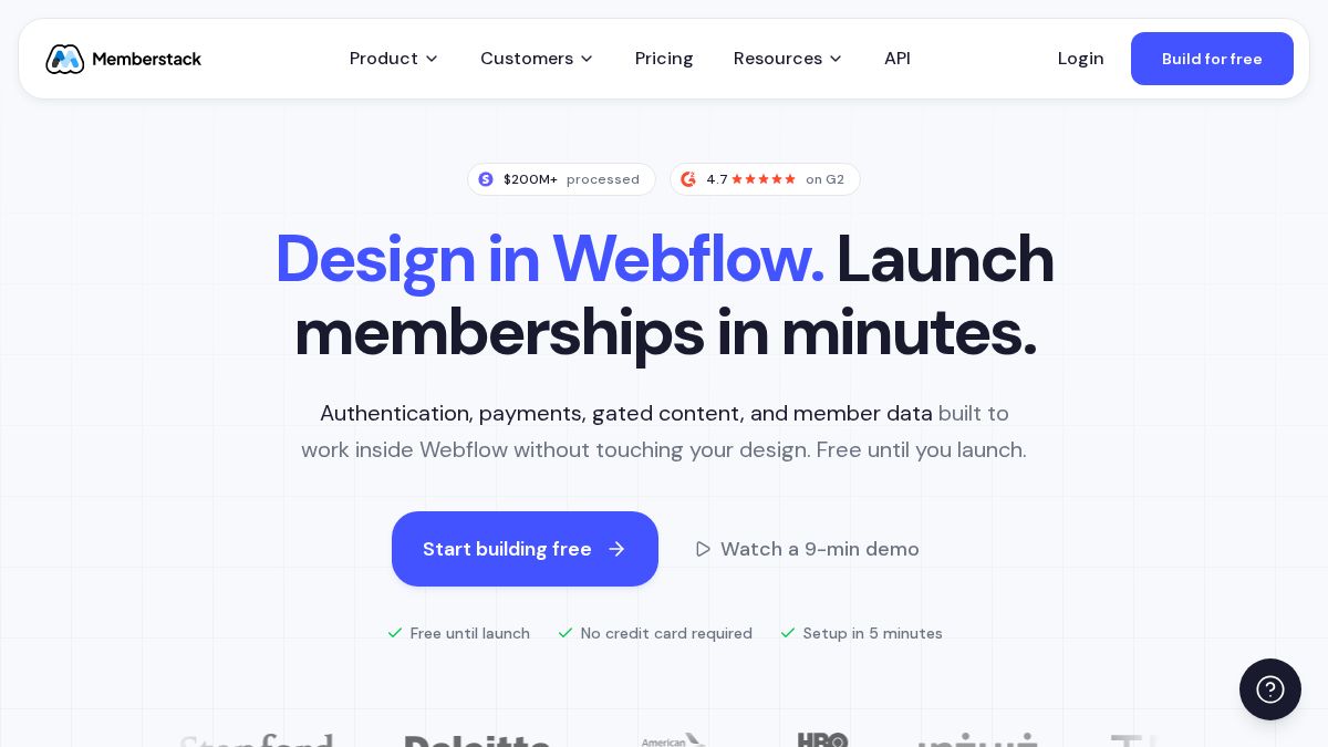 memberstack.com 官网首页截图