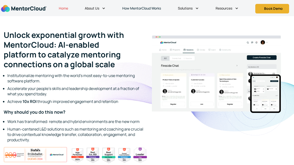 mentorcloud.com 官网首页截图