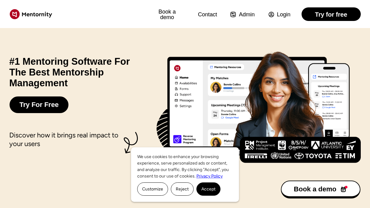 mentornity.com 官网首页截图