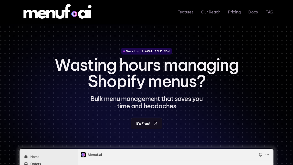 menuf.ai 官网首页截图