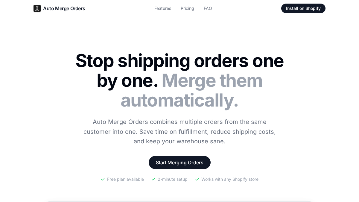 mergeorders.com 官网首页截图