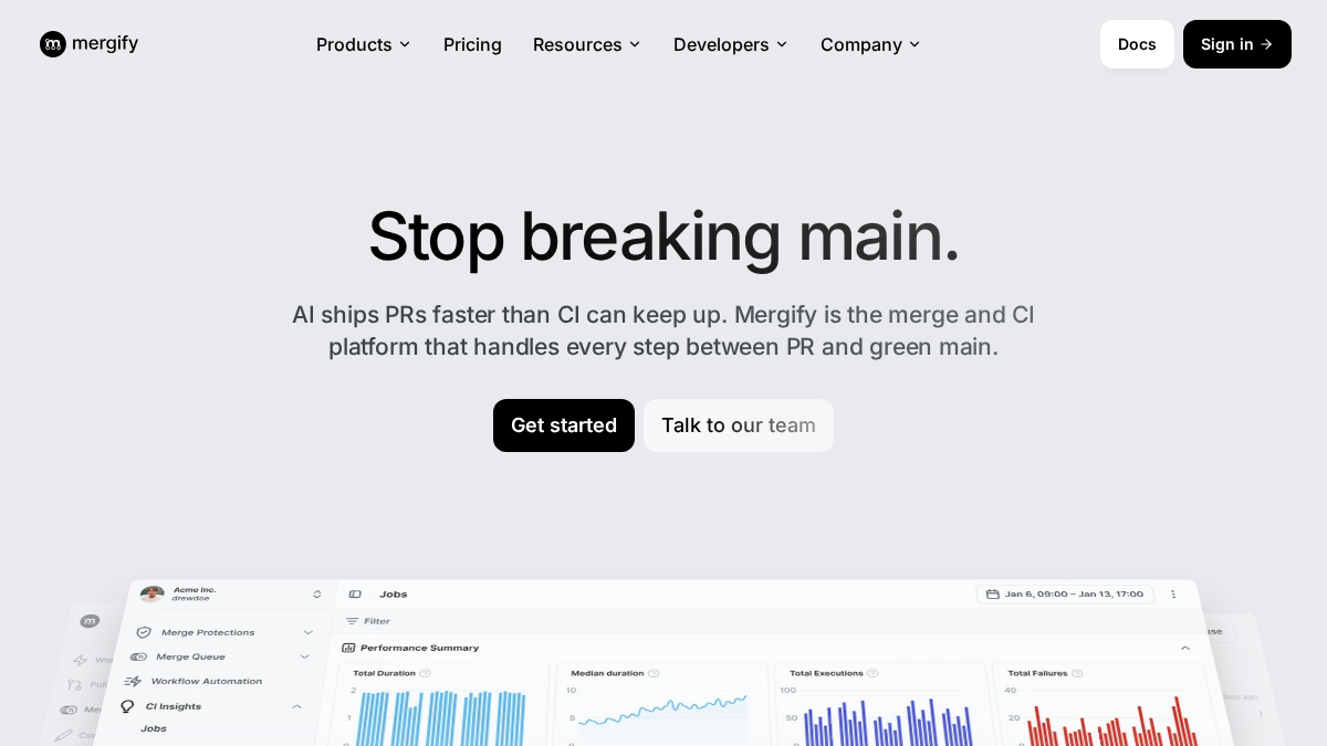mergify.com 官网首页截图
