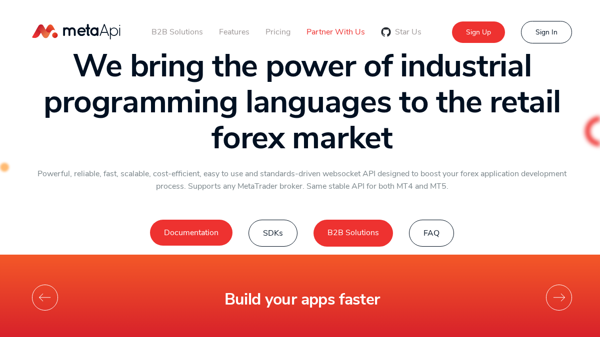 metaapi.cloud 官网首页截图