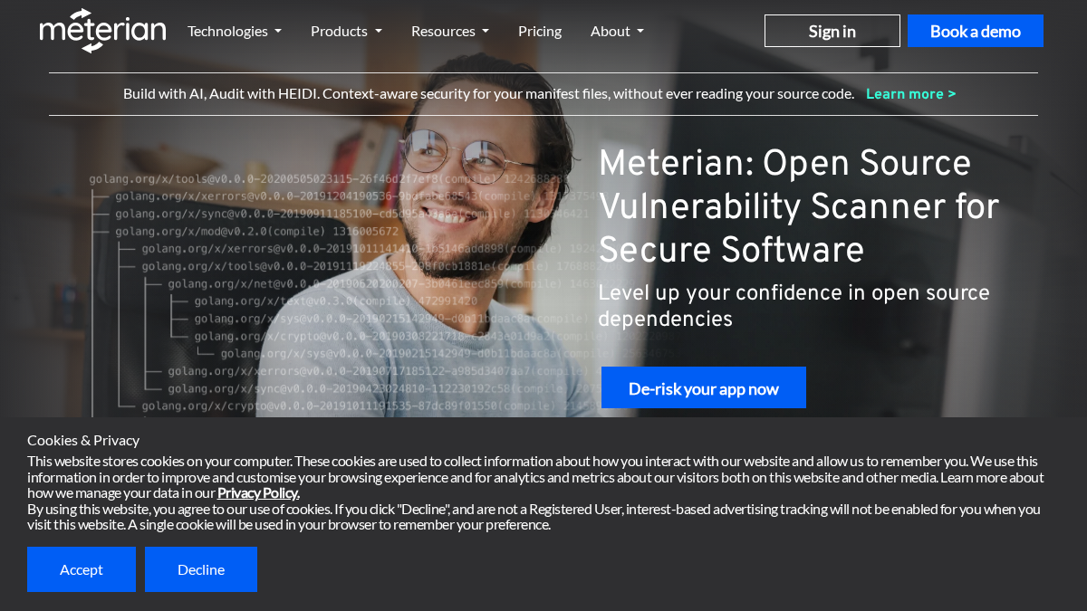 meterian.com 官网首页截图