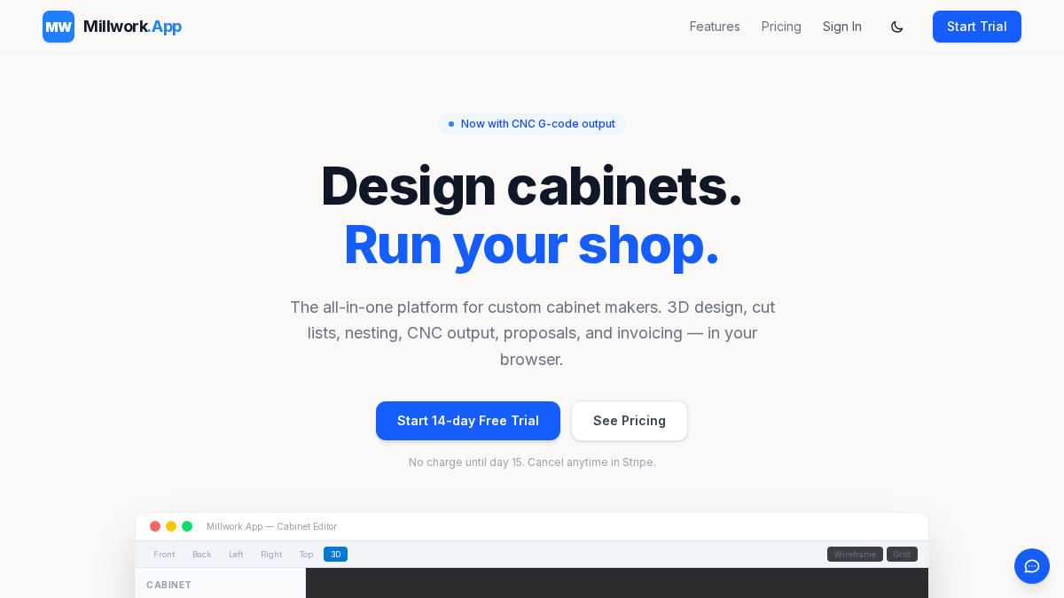 millwork.app 官网首页截图