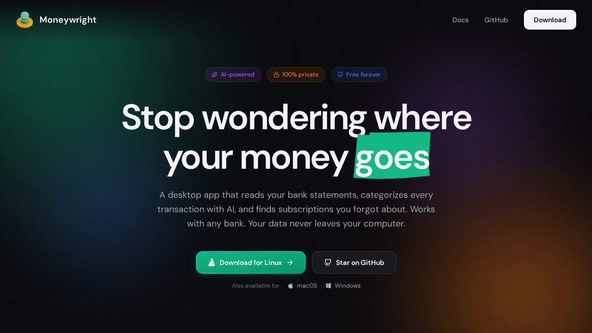 moneywright.com 官网首页截图
