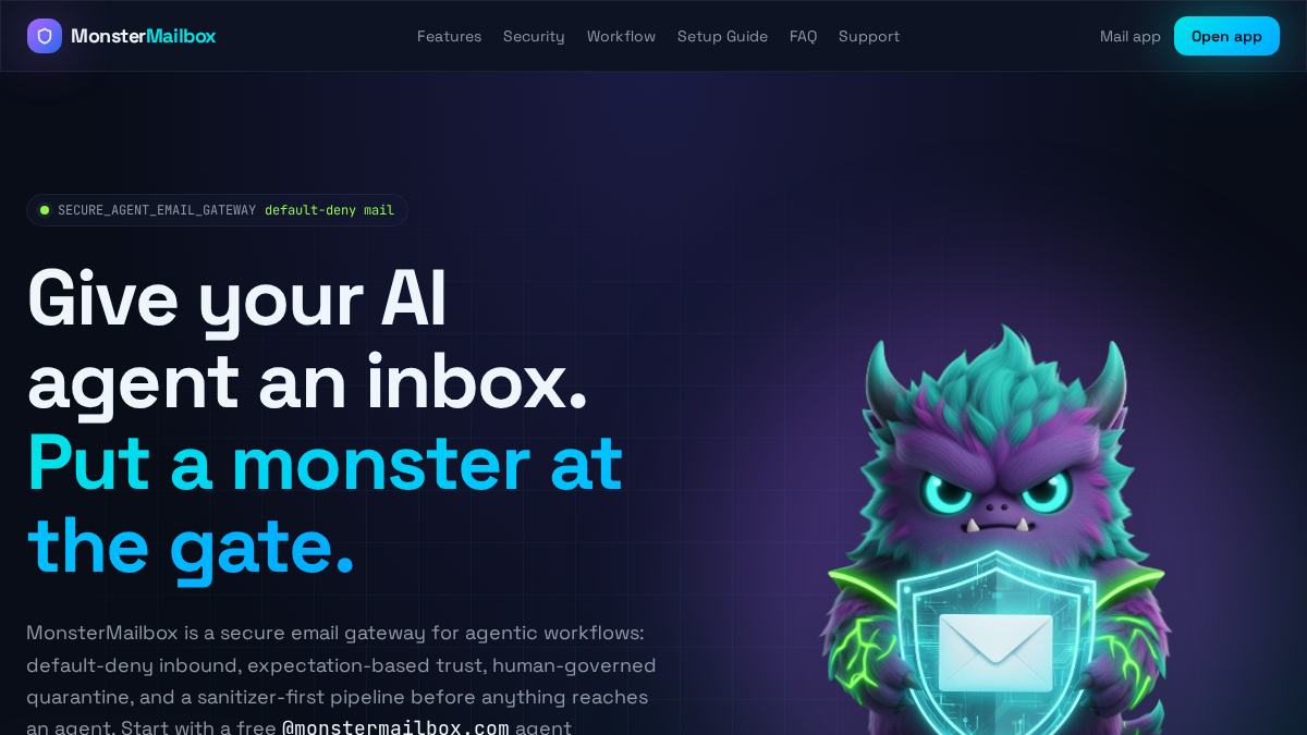 monstermailbox.com 官网首页截图