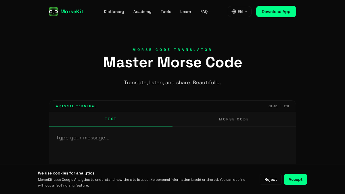 morsekit.com 官网首页截图