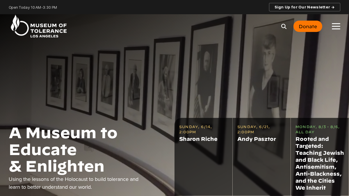 museumoftolerance.com 官网首页截图