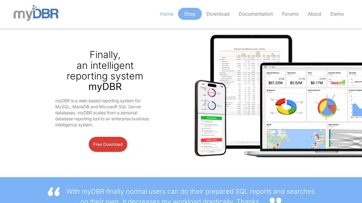 mydbr.com 官网首页截图