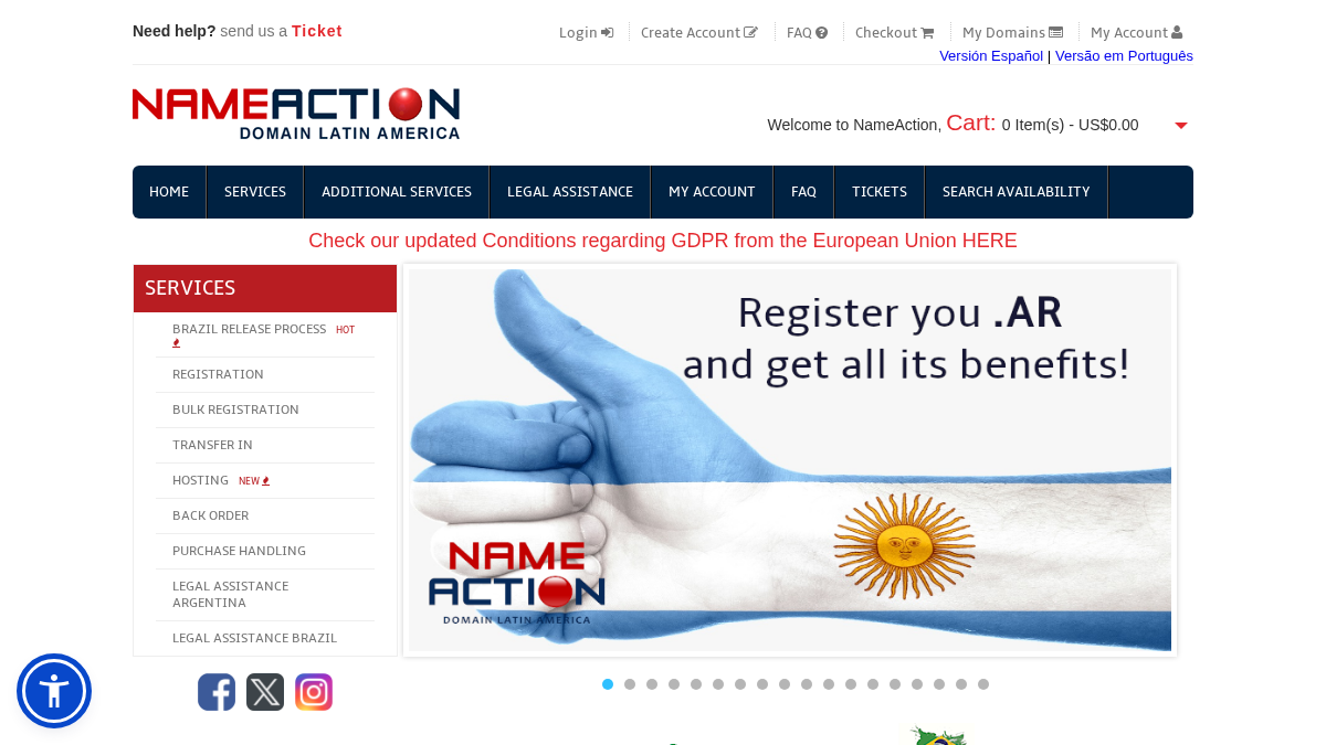 nameaction.com 官网首页截图