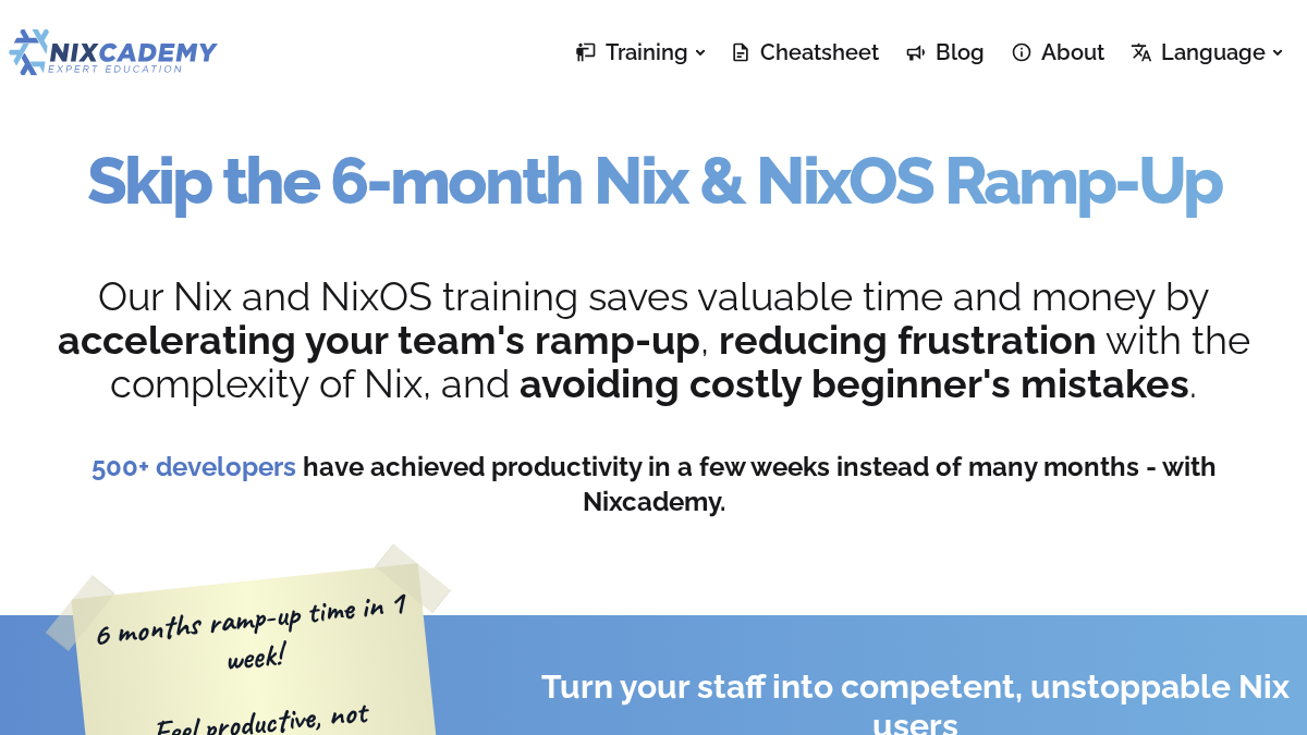 nixcademy.com 官网首页截图