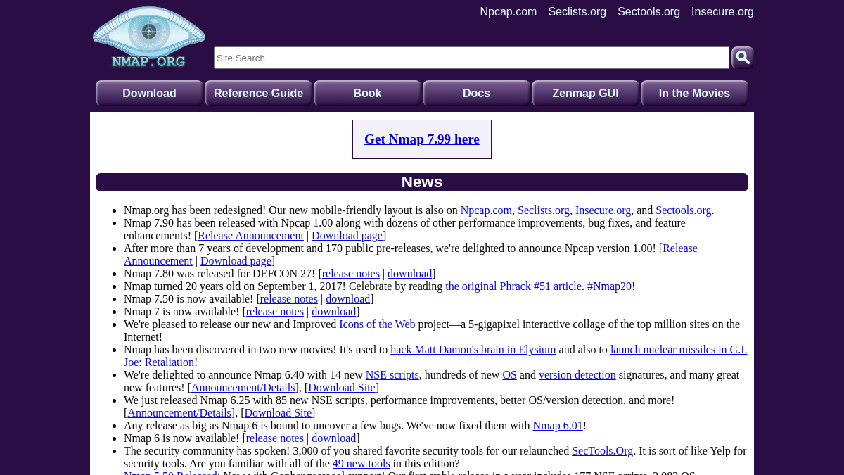 nmap.org 官网首页截图
