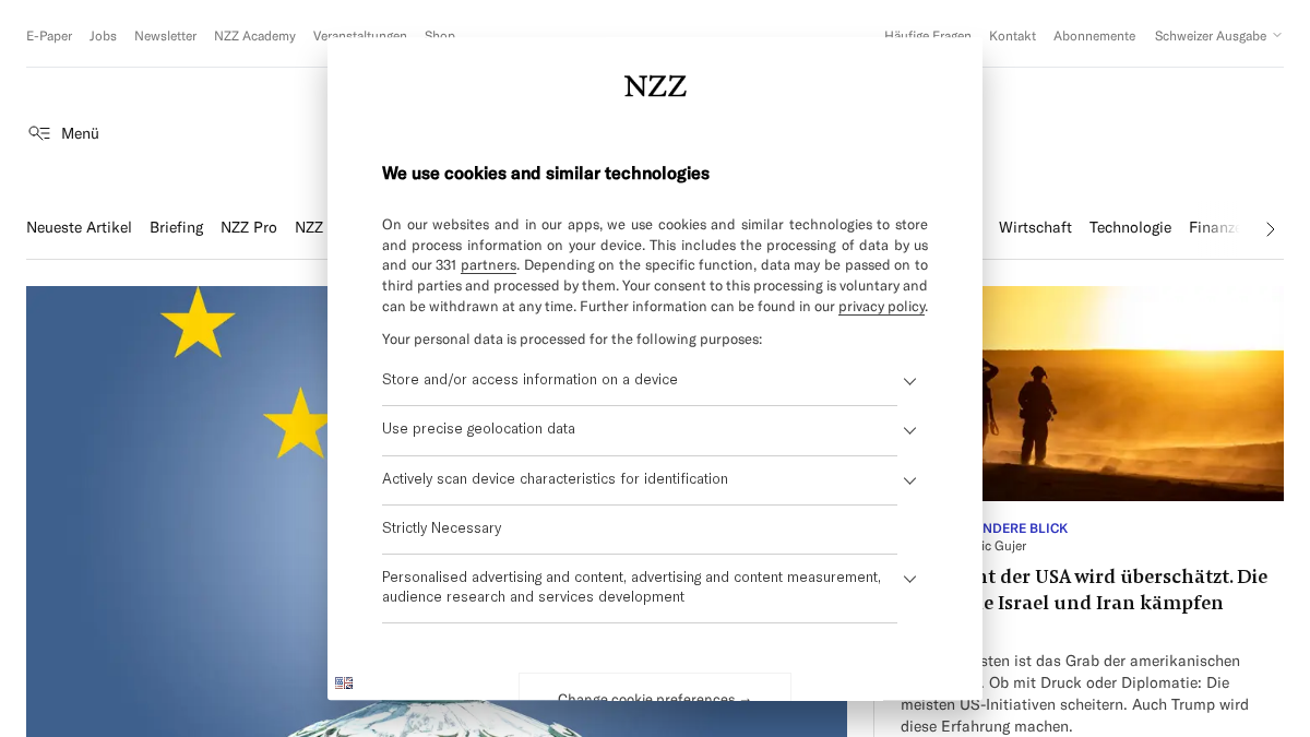 nzz.ch 官网首页截图