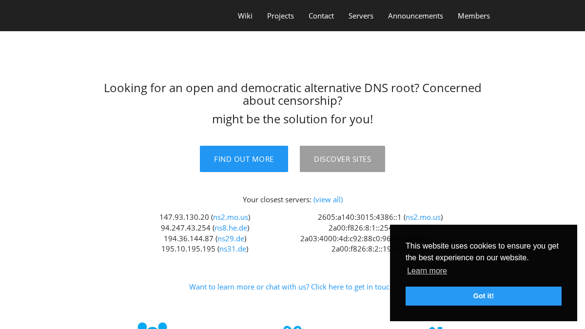 opennic.org 官网首页截图