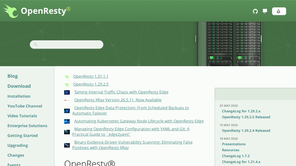 openresty.org 官网首页截图