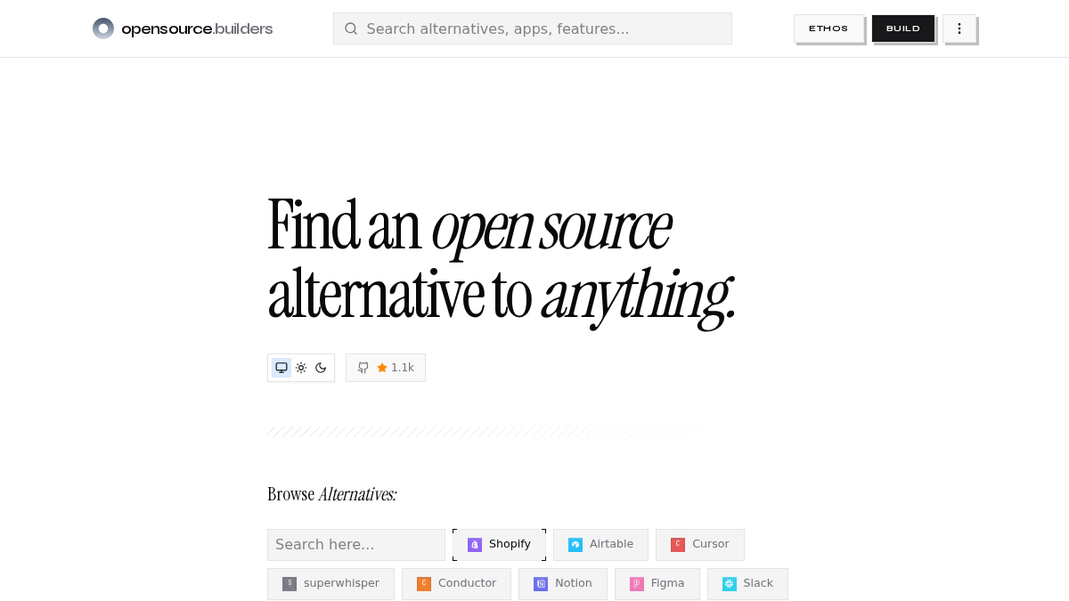 opensource.builders 官网首页截图