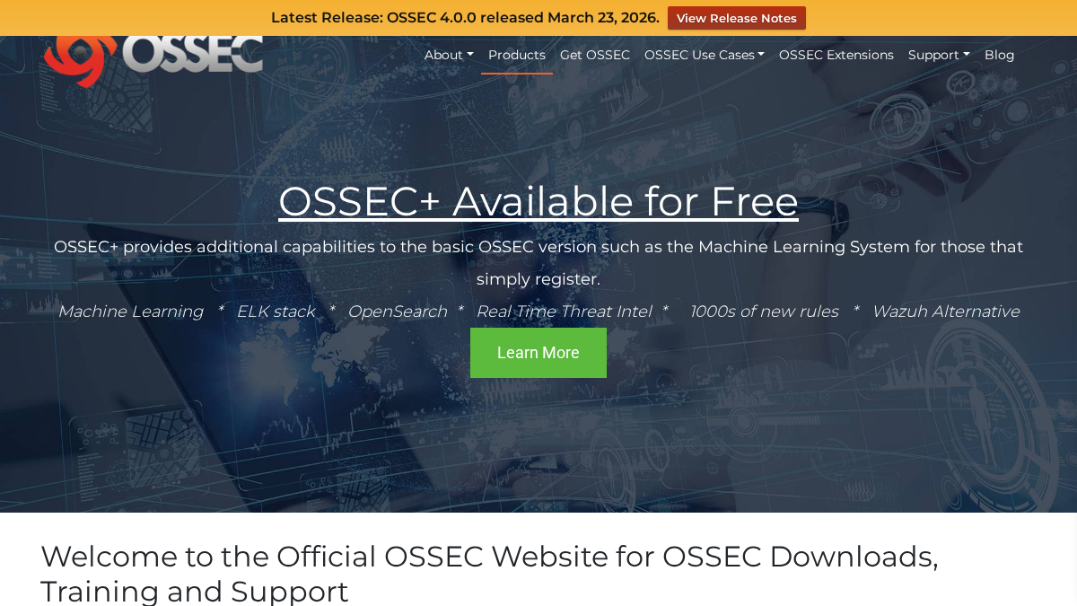 ossec.net 官网首页截图