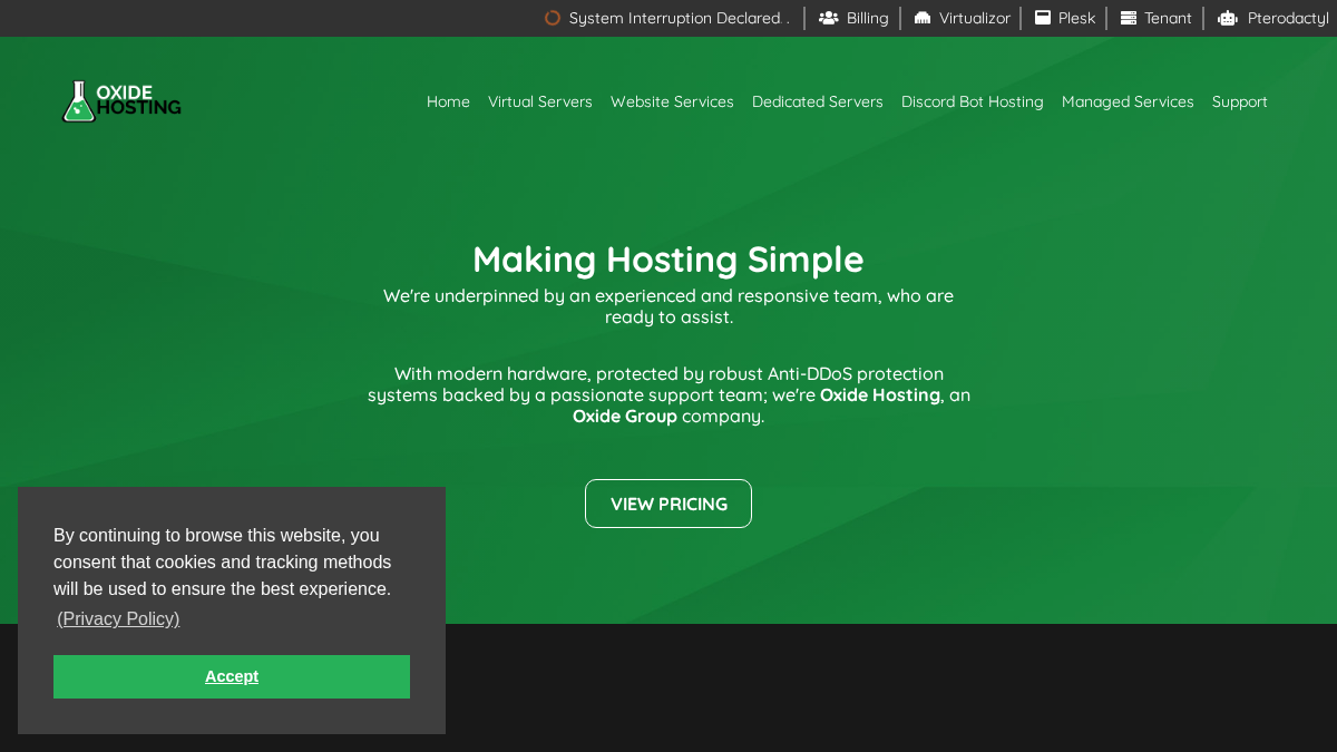 oxide.host 官网首页截图