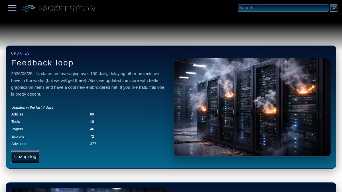 packetstormsecurity.com 官网首页截图