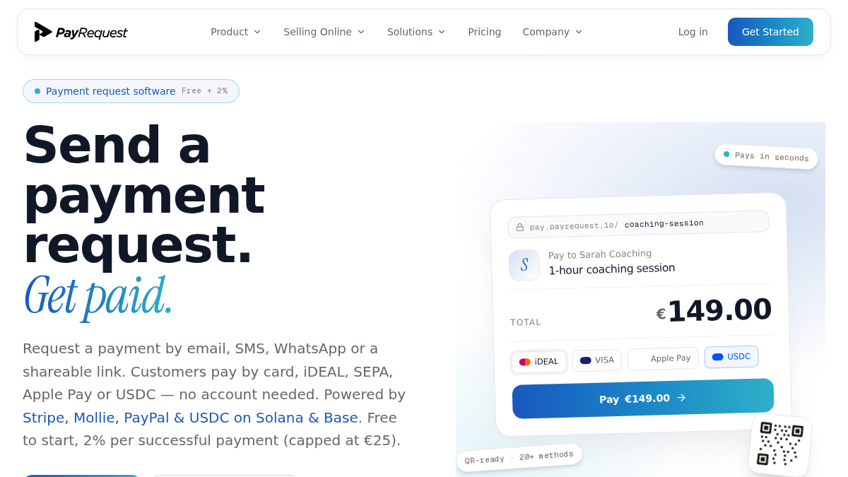 payrequest.io 官网首页截图