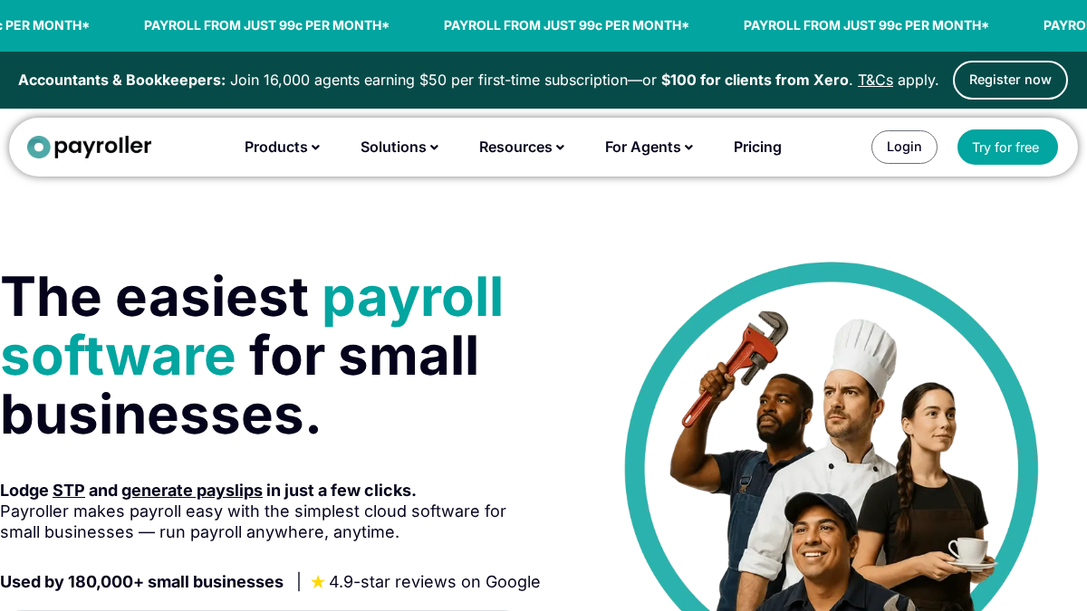 payroller.com.au 官网首页截图