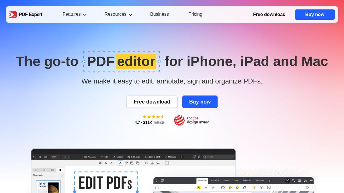 pdfexpert.com 官网首页截图
