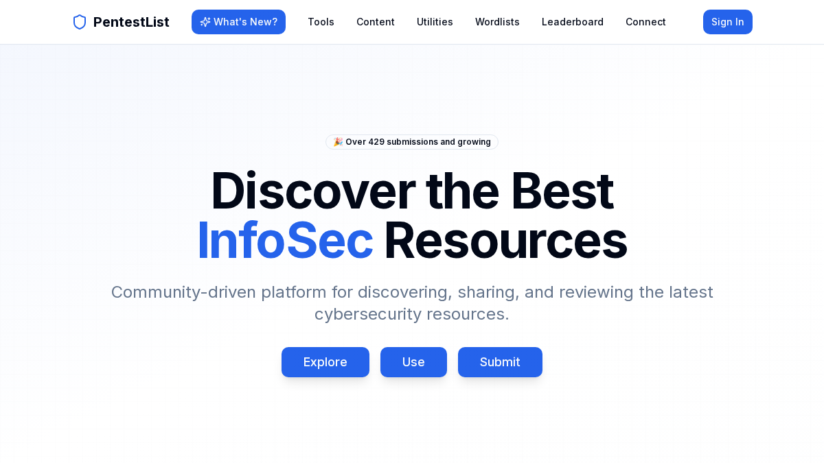 pentestlist.com 官网首页截图