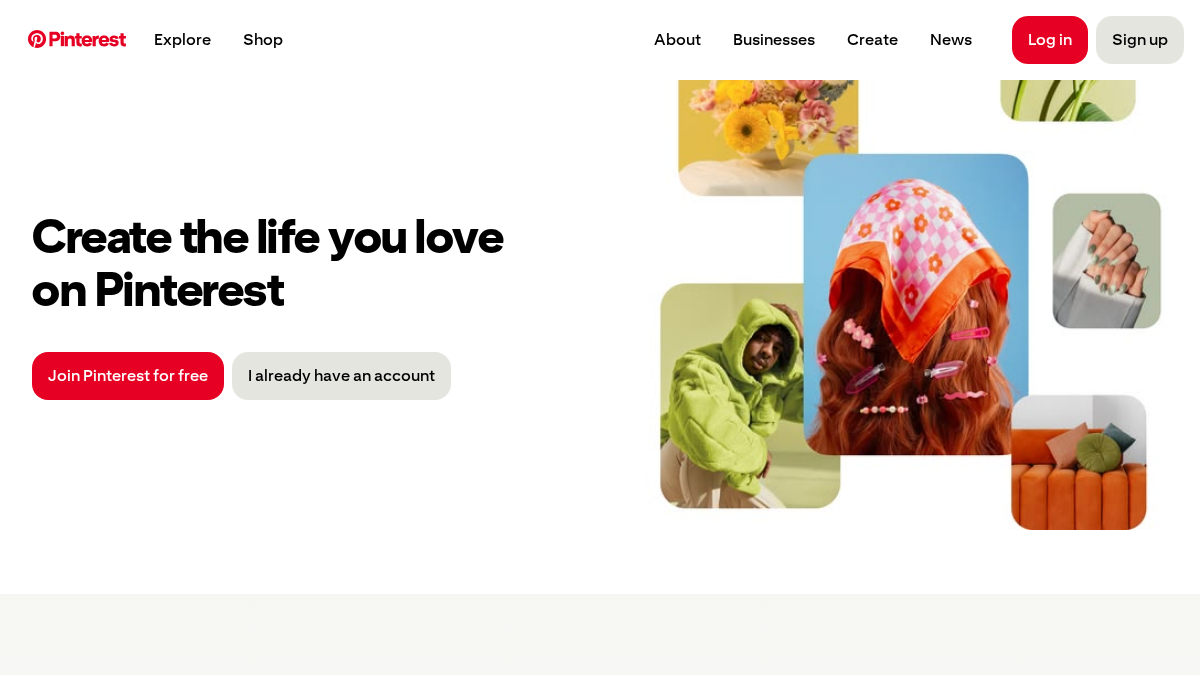 pinterest.ru 官网首页截图