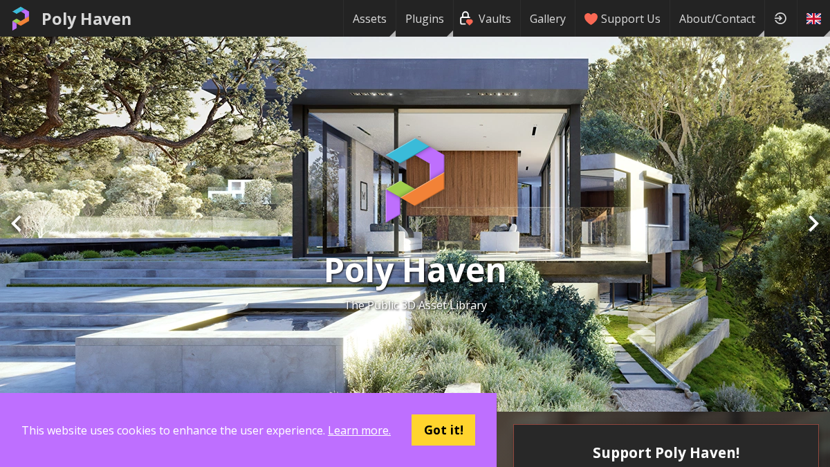 polyhaven.com 官网首页截图