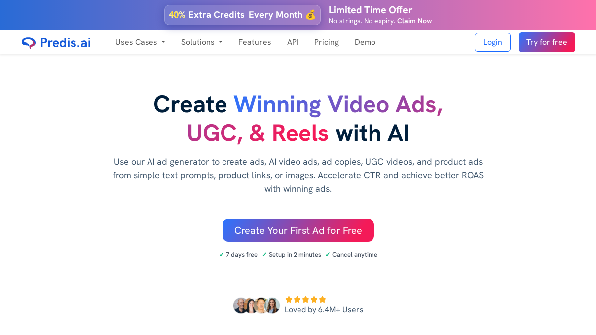 predis.ai 官网首页截图