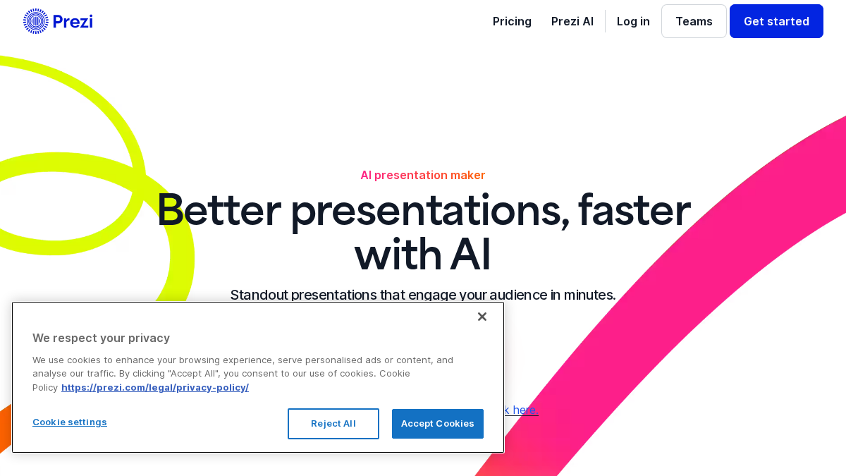 prezi.com 官网首页截图