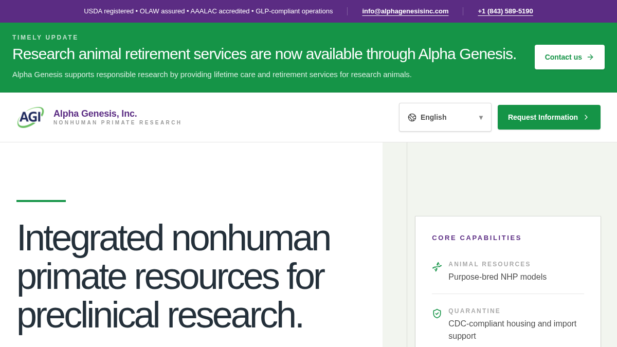 primateresearchmodels.com 官网首页截图