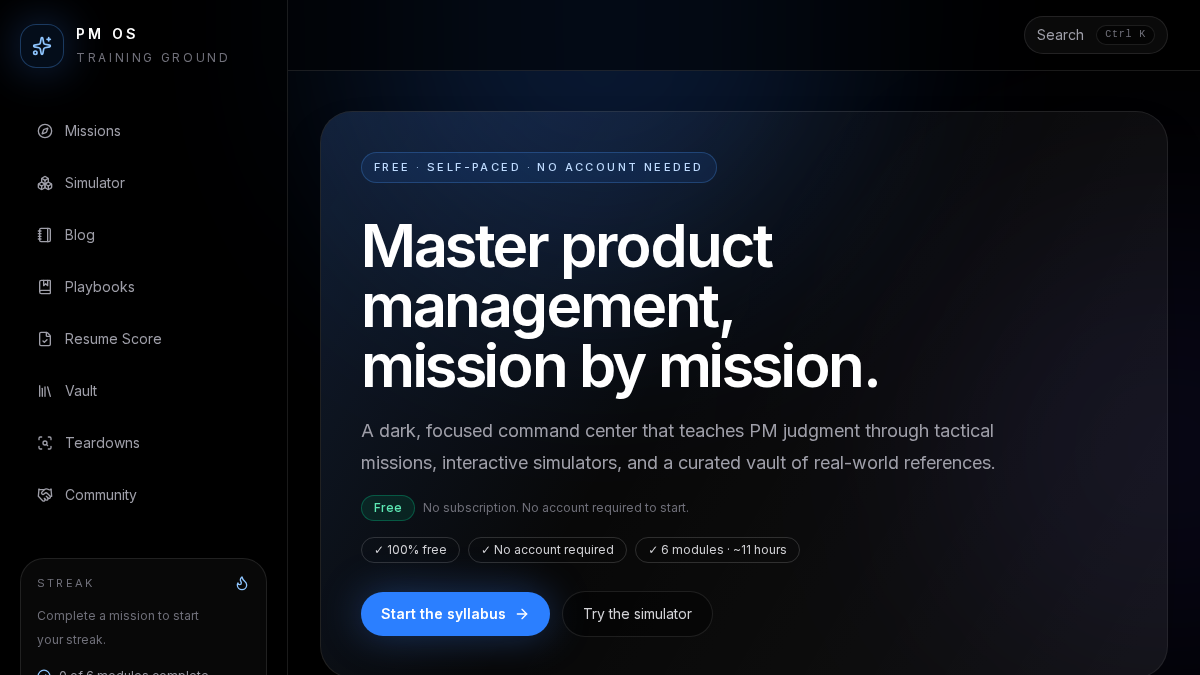 productmanagement.space 官网首页截图
