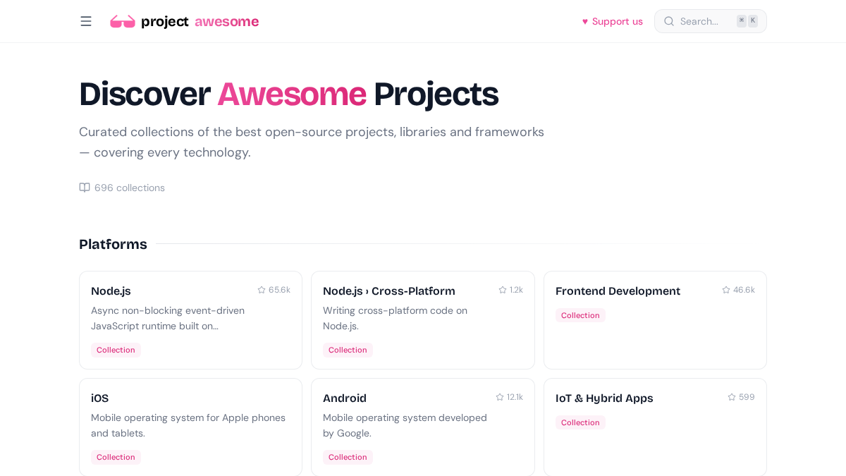 project-awesome.org 官网首页截图