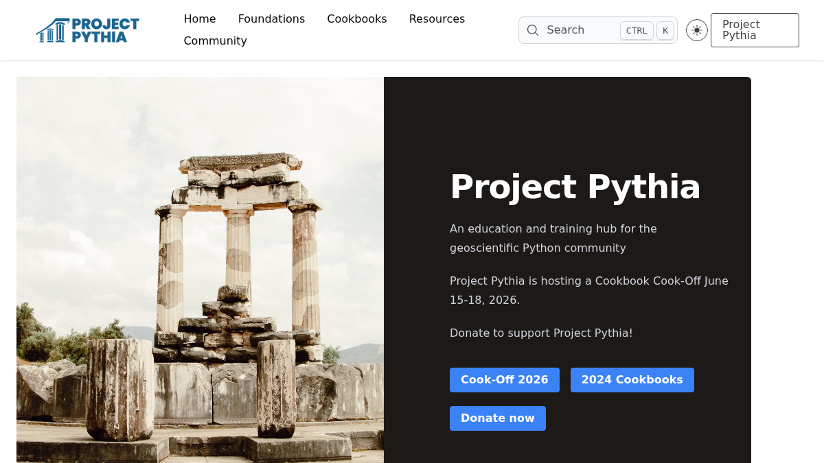 projectpythia.org 官网首页截图