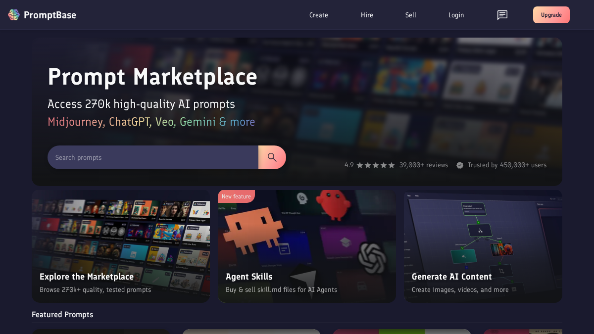 promptbase.com 官网首页截图