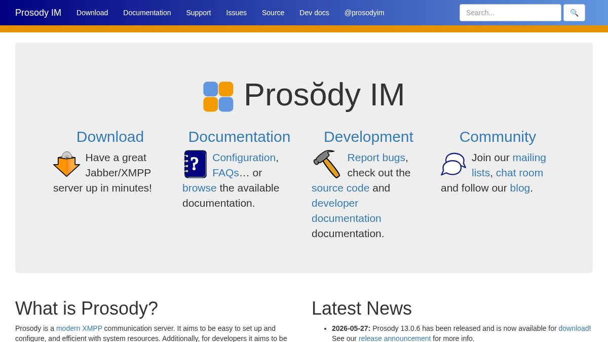 prosody.im 官网首页截图