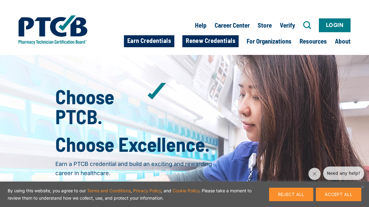 ptcb.org 官网首页截图