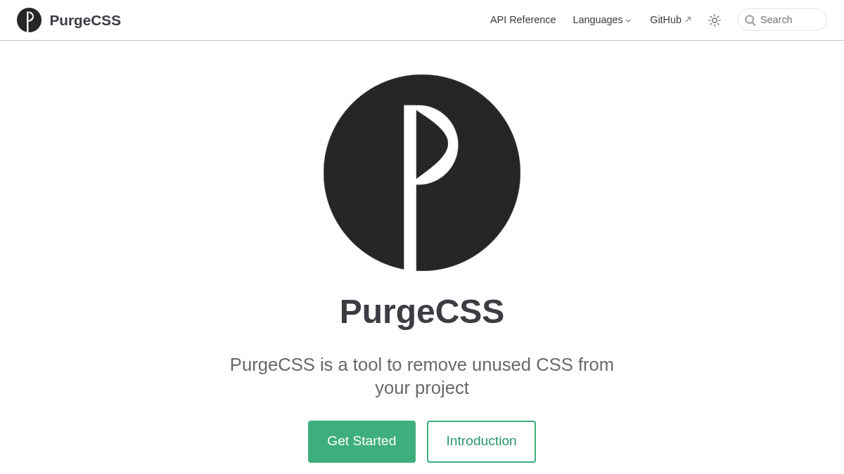 purgecss.com 官网首页截图