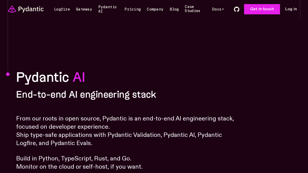 pydantic.dev 官网首页截图
