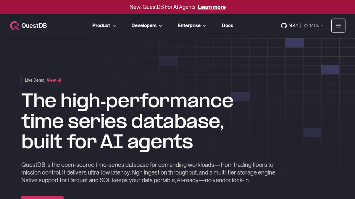 questdb.com 官网首页截图