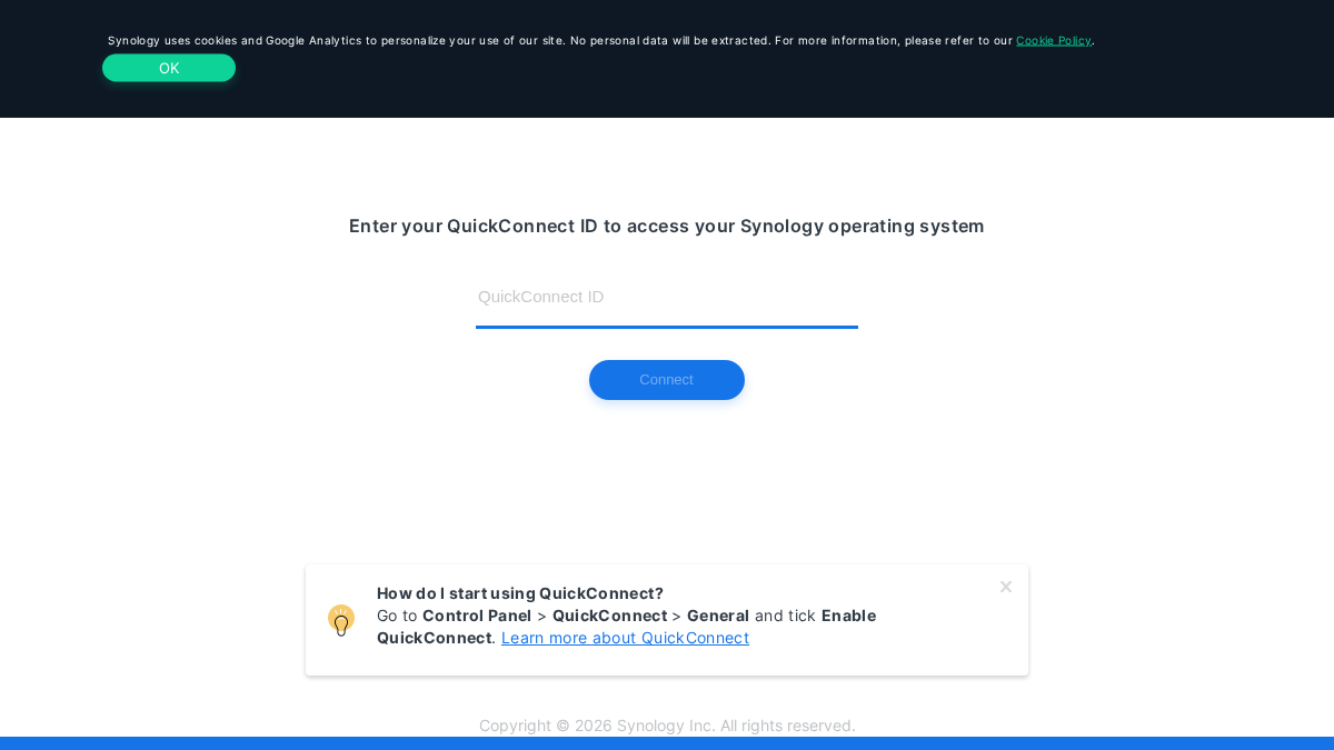quickconnect.to 官网首页截图