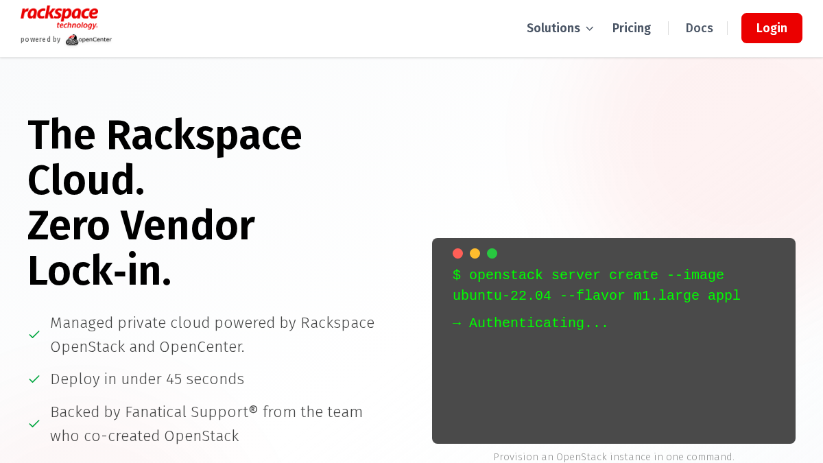 rackspacecloud.com 官网首页截图