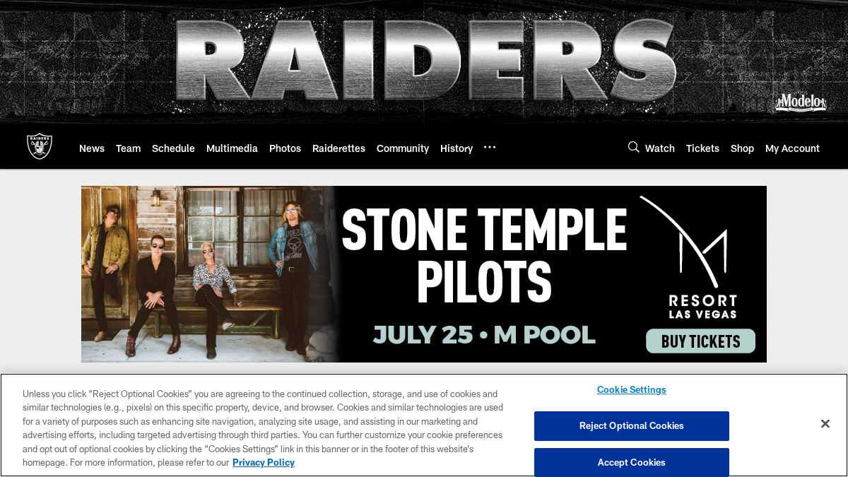 raiders.com 官网首页截图