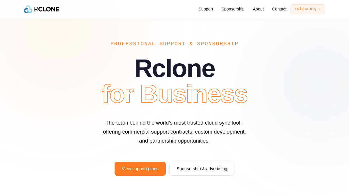 rclone.com 官网首页截图