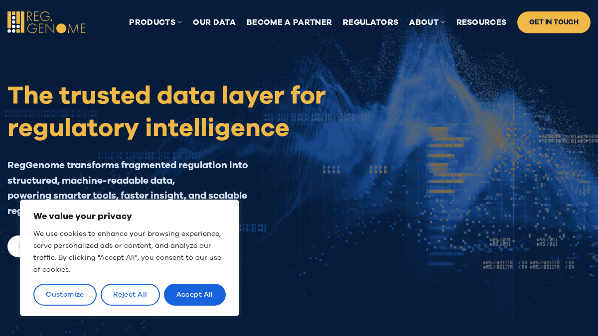 reg-genome.com 官网首页截图