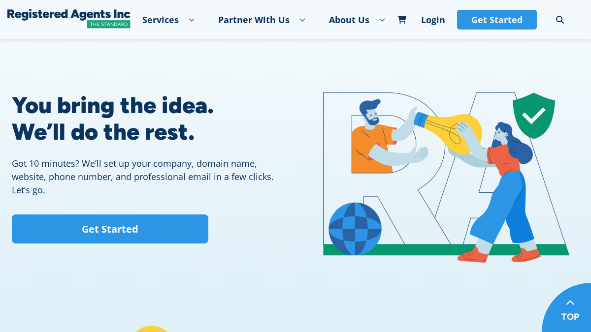 registeredagentsinc.com 官网首页截图